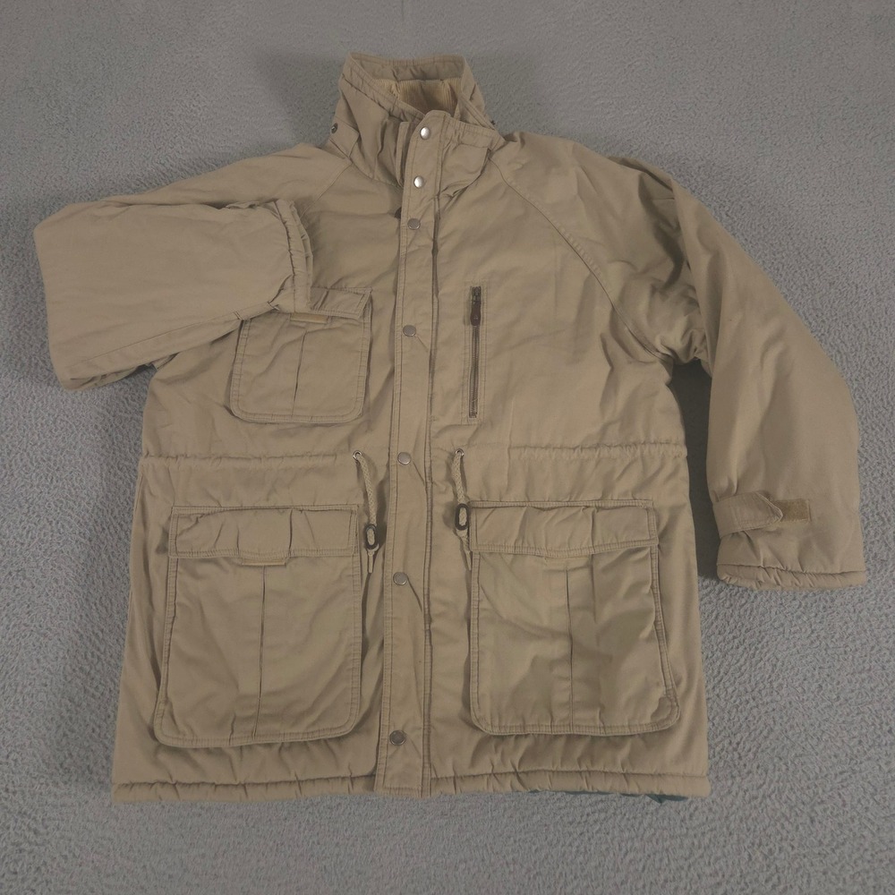 VINTAGE St. Johns Bay Jacket Mens XL Tan Mountain Parka Field Utility Coat 90s